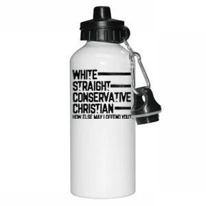 White Straight Conservative Christian Patriotic Christianity Aluminum Water Bottle