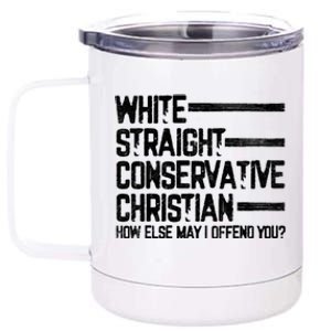 White Straight Conservative Christian Patriotic Christianity 12 oz Stainless Steel Tumbler Cup