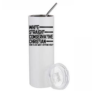 White Straight Conservative Christian Patriotic Christianity Stainless Steel Tumbler