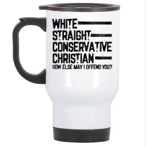 White Straight Conservative Christian Patriotic Christianity Stainless Steel Travel Mug