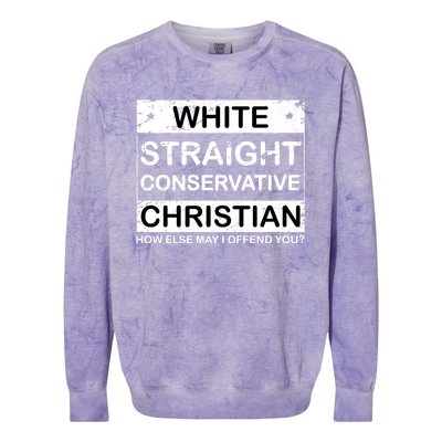 White Straight Conservative Christian Offensive Colorblast Crewneck Sweatshirt