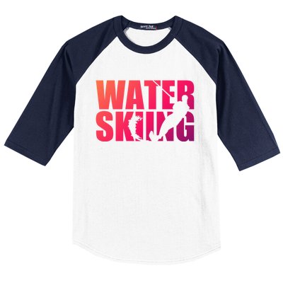 Water Skiing Cute Gift Baseball Sleeve Shirt