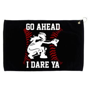 Wo's Softball Catcher Funny Teen I Dare Ya Great Gift Grommeted Golf Towel