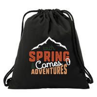 With Spring Comes Adventure Drawstring Bag