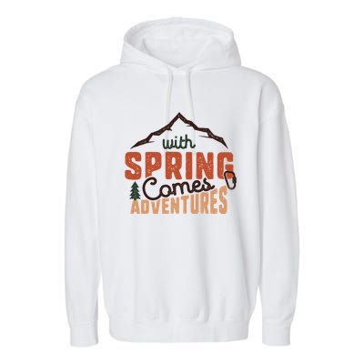 With Spring Comes Adventure Garment-Dyed Fleece Hoodie