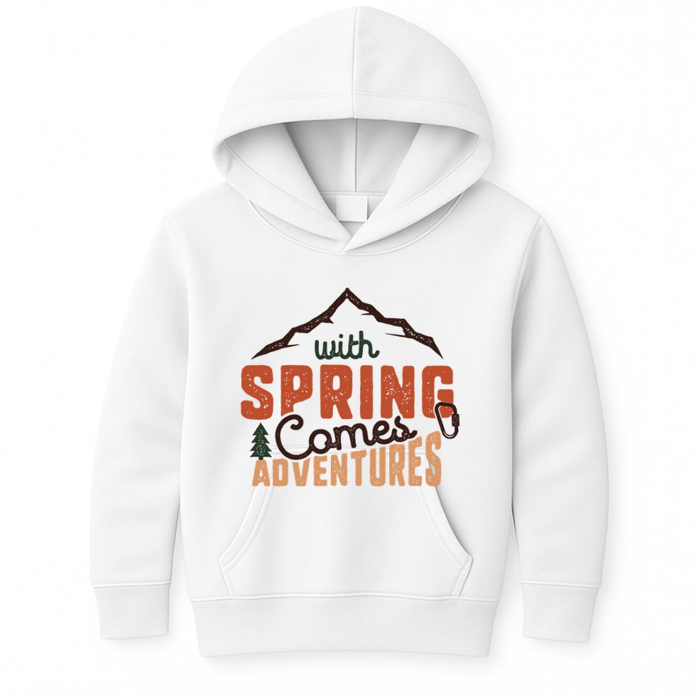 With Spring Comes Adventure Kids Hoodie