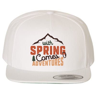 With Spring Comes Adventure Wool Snapback Cap