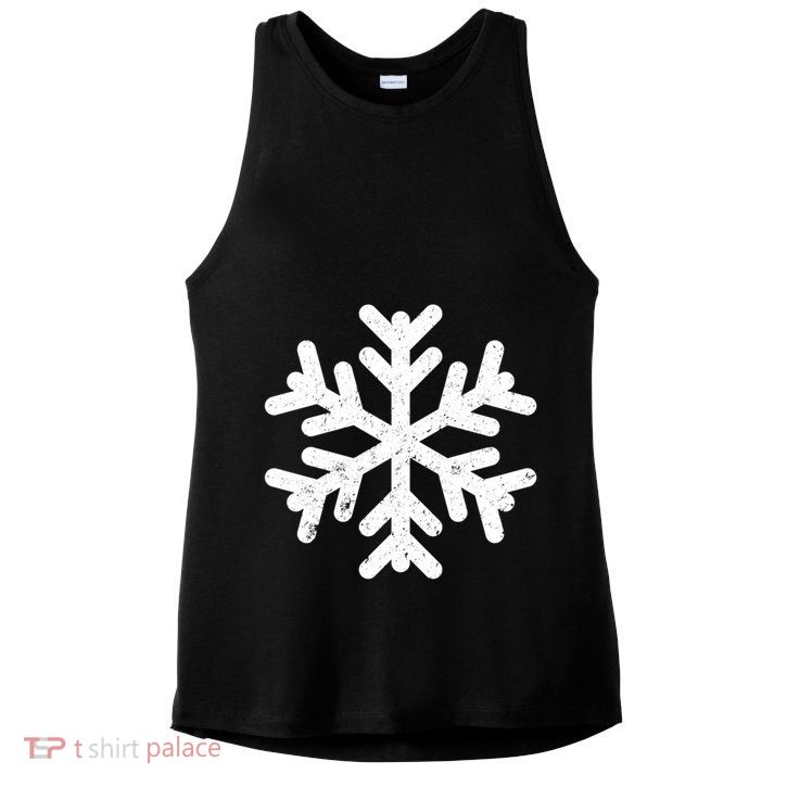 White Snowflake Cool Winter Sports Xmas Gift Meaningful Gift Ladies PosiCharge Tri-Blend Wicking Tank