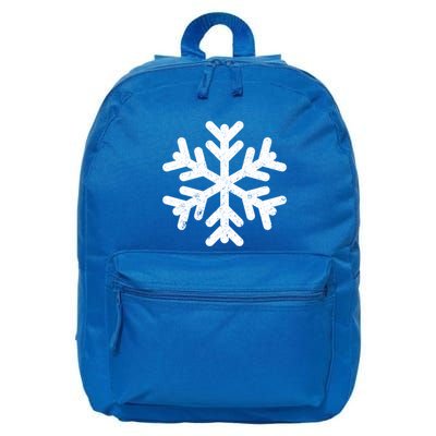 White Snowflake Cool Winter Sports Xmas Gift Meaningful Gift 16 in Basic Backpack