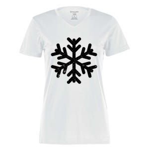 White Snowflake Cool Winter Sports Xmas Gift Meaningful Gift Women's Momentum V-Neck T-Shirt