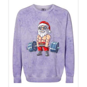 Weightlifting Santa Claus Christmas Fitness Gym Colorblast Crewneck Sweatshirt