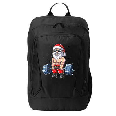 Weightlifting Santa Claus Christmas Fitness Gym City Backpack