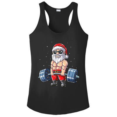 Weightlifting Santa Claus Christmas Fitness Gym Ladies PosiCharge Competitor Racerback Tank