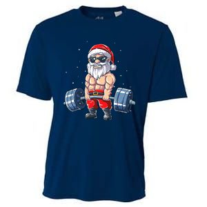 Weightlifting Santa Claus Christmas Fitness Gym Cooling Performance Crew T-Shirt