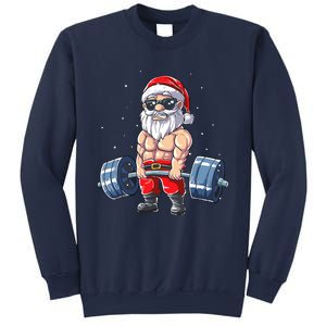 Weightlifting Santa Claus Christmas Fitness Gym Sweatshirt