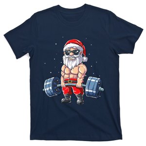 Weightlifting Santa Claus Christmas Fitness Gym T-Shirt