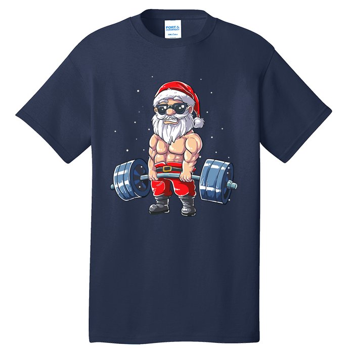 Weightlifting Santa Claus Christmas Fitness Gym Tall T-Shirt