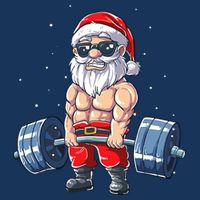 Weightlifting Santa Claus Christmas Fitness Gym Beanie