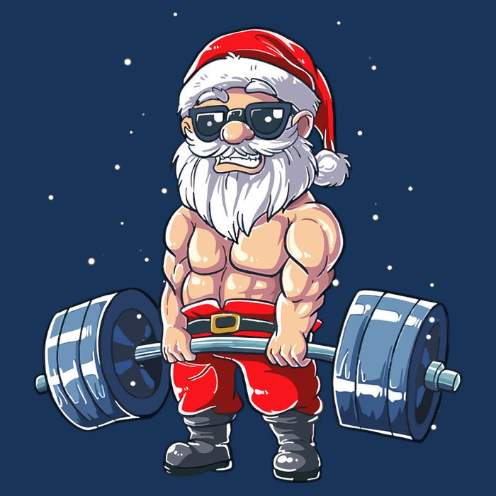 Weightlifting Santa Claus Christmas Fitness Gym Beanie