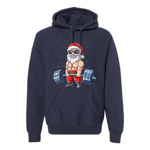 Weightlifting Santa Claus Christmas Fitness Gym Premium Hoodie