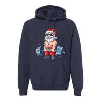 Weightlifting Santa Claus Christmas Fitness Gym Premium Hoodie