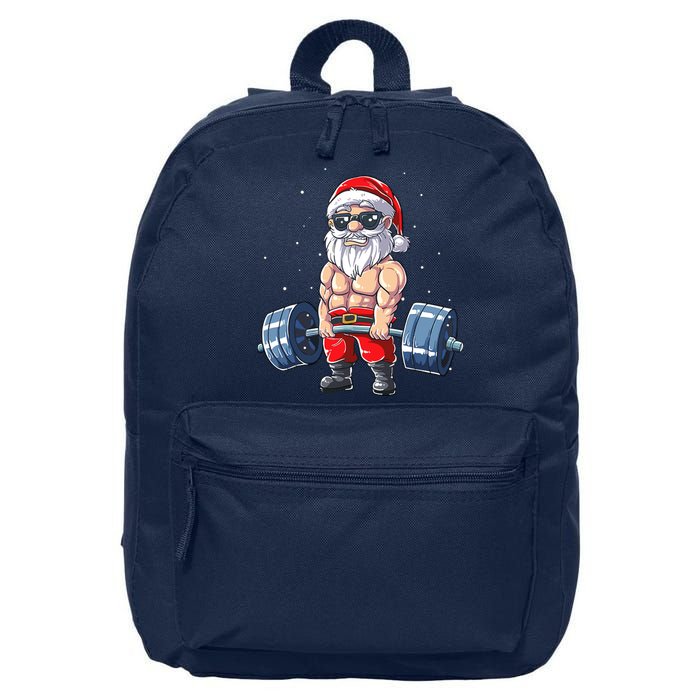 Weightlifting Santa Claus Christmas Fitness Gym 16 in Basic Backpack
