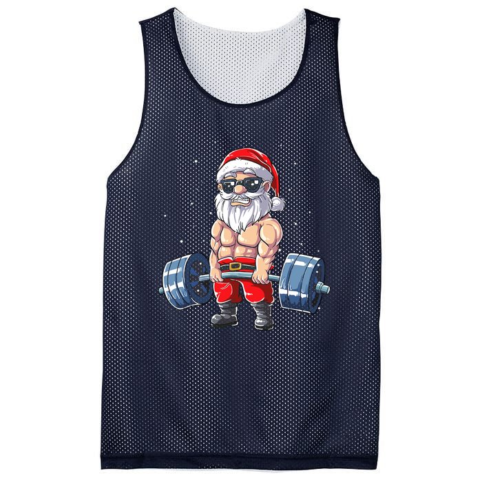 Weightlifting Santa Claus Christmas Fitness Gym Mesh Reversible Basketball Jersey Tank