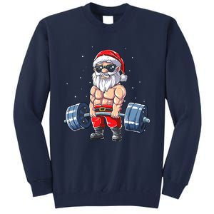 Weightlifting Santa Claus Christmas Fitness Gym Tall Sweatshirt