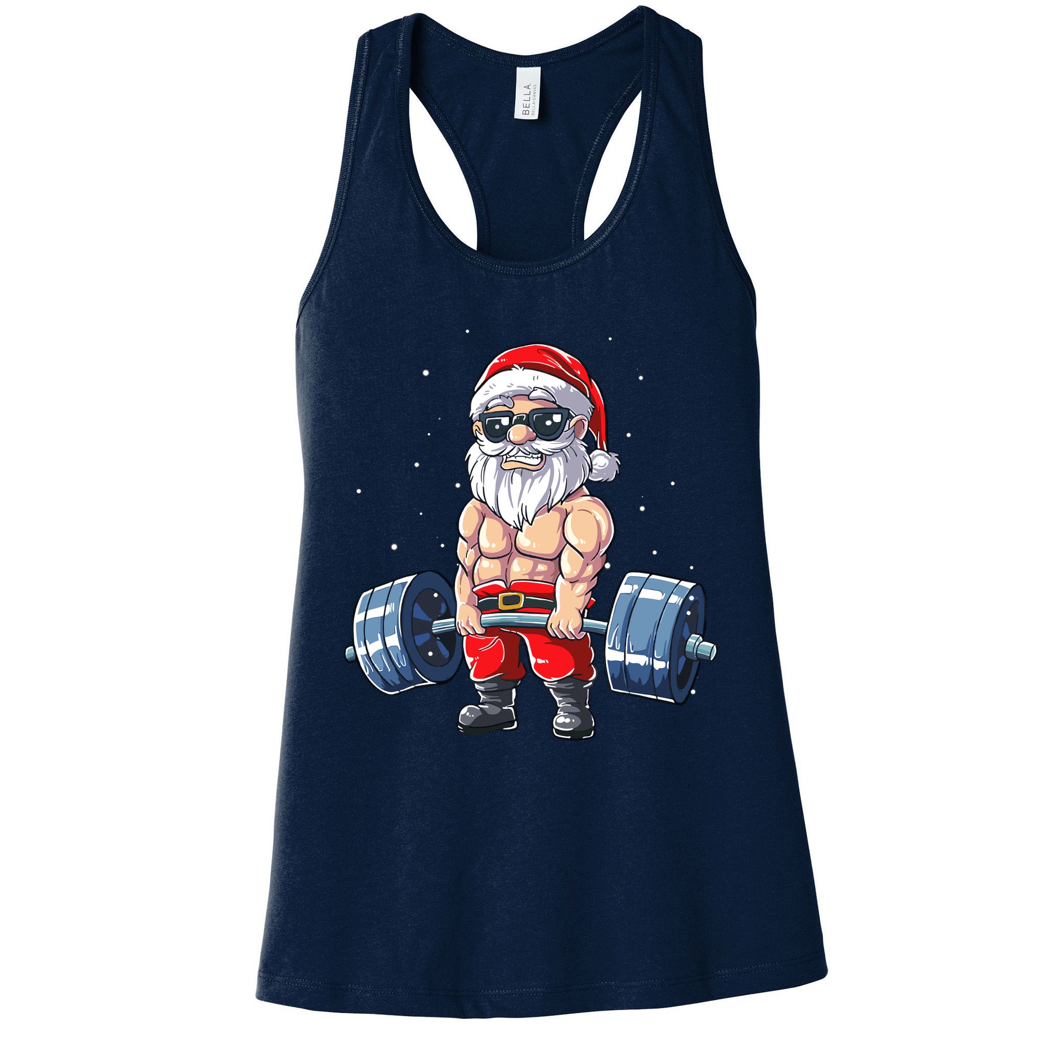Weightlifting Santa Claus Christmas Fitness Gym Womens Tank Top