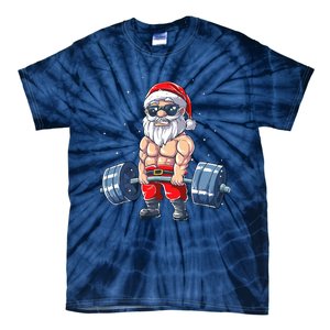 Weightlifting Santa Claus Christmas Fitness Gym Tie-Dye T-Shirt