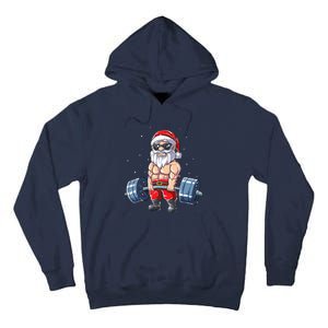 Weightlifting Santa Claus Christmas Fitness Gym Tall Hoodie