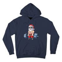 Weightlifting Santa Claus Christmas Fitness Gym Tall Hoodie