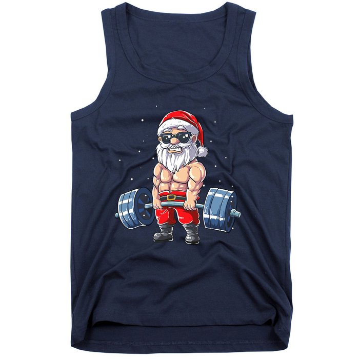 Weightlifting Santa Claus Christmas Fitness Gym Tank Top