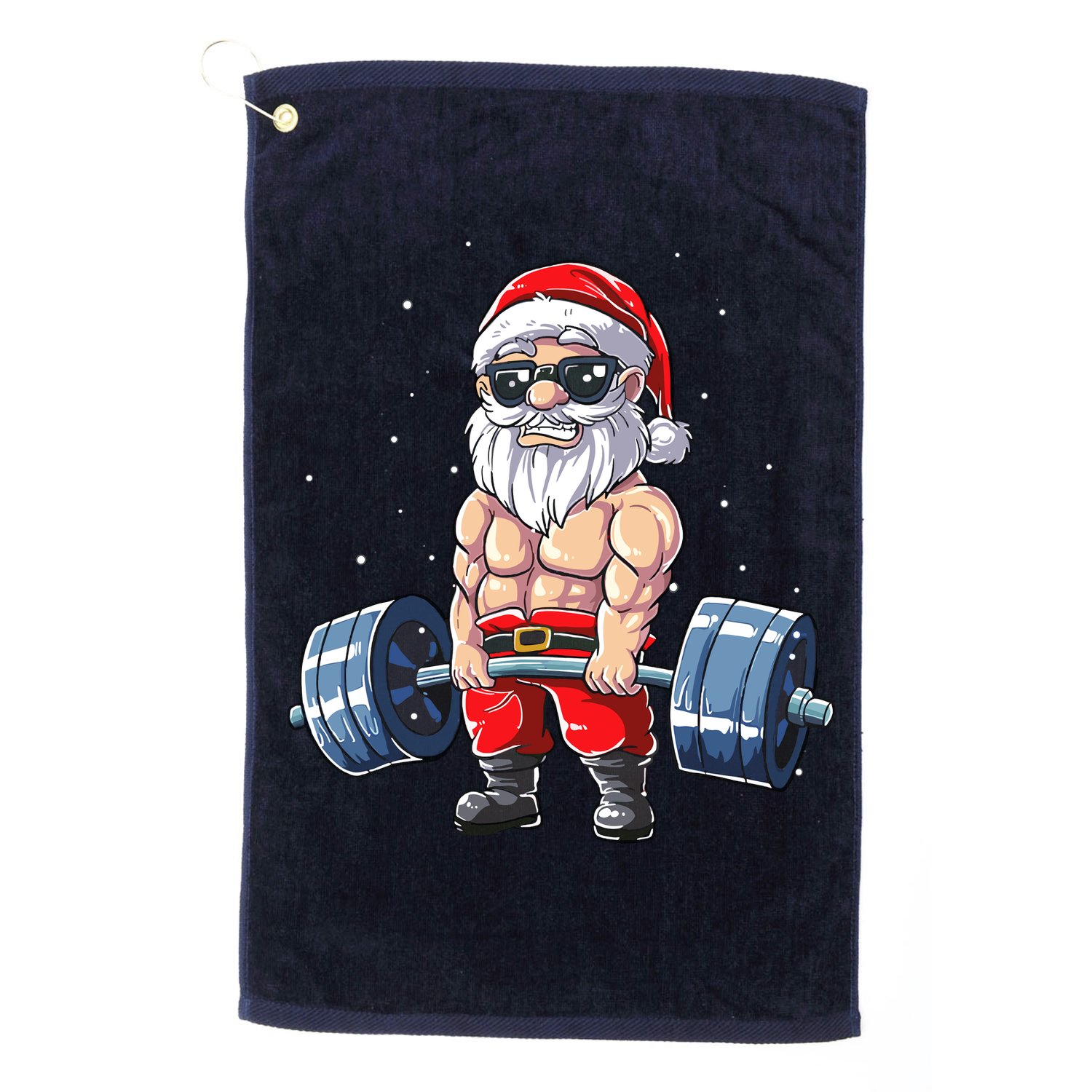 Weightlifting Santa Claus Christmas Fitness Gym Golf Towel
