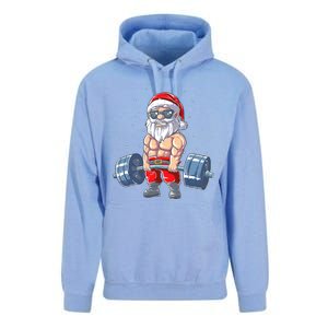 Weightlifting Santa Claus Christmas Fitness Gym Unisex Surf Hoodie