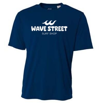 Wave Street Classic Waves On The Beach Surf Shop Graphic Cooling Performance Crew T-Shirt