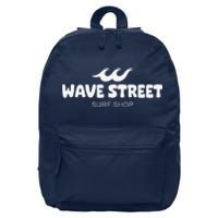 Wave Street Classic Waves On The Beach Surf Shop Graphic 16 in Basic Backpack