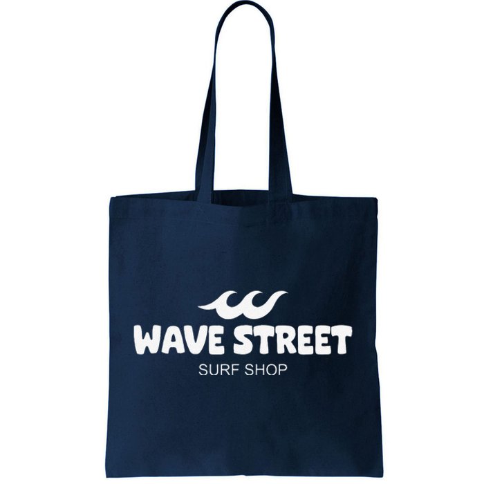 Wave Street Classic Waves On The Beach Surf Shop Graphic Tote Bag