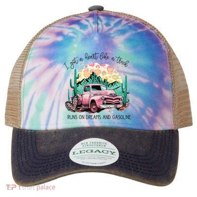 Western Sunset Cow I Got A Heart Like A Truck Legacy Tie Dye Trucker Hat