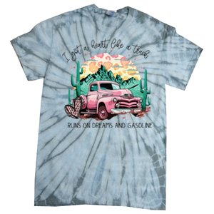 Western Sunset Cow I Got A Heart Like A Truck Tie-Dye T-Shirt