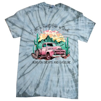 Western Sunset Cow I Got A Heart Like A Truck Tie-Dye T-Shirt