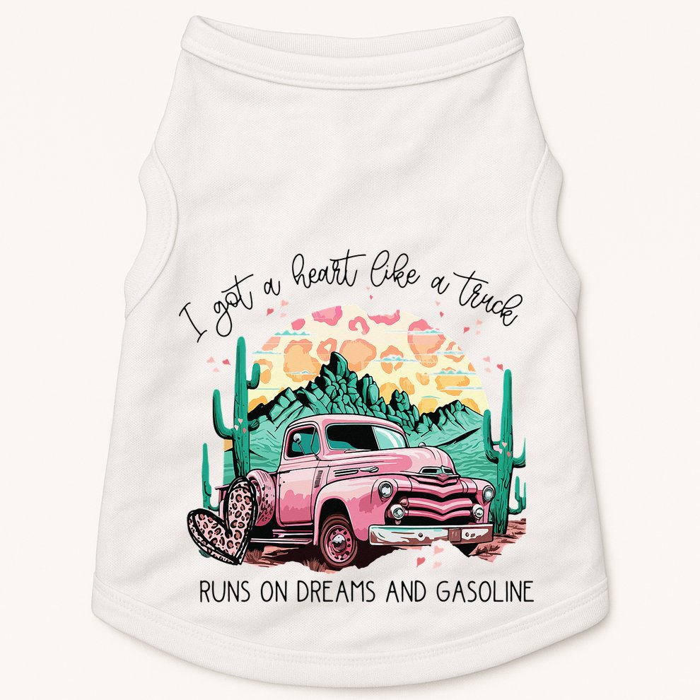 Western Sunset Cow I Got A Heart Like A Truck Doggie Tank