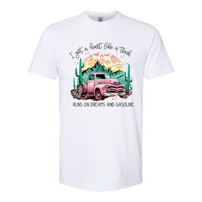 Western Sunset Cow I Got A Heart Like A Truck Softstyle CVC T-Shirt