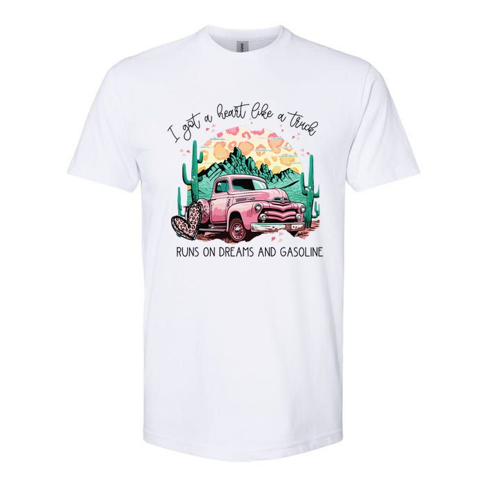 Western Sunset Cow I Got A Heart Like A Truck Softstyle CVC T-Shirt