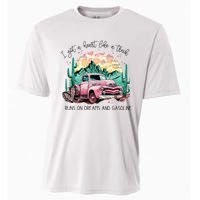 Western Sunset Cow I Got A Heart Like A Truck Cooling Performance Crew T-Shirt