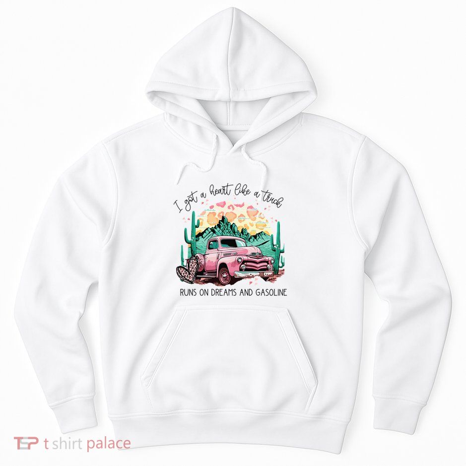 Western Sunset Cow I Got A Heart Like A Truck Hoodie