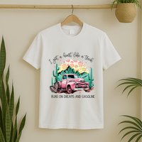 Western Sunset Cow I Got A Heart Like A Truck T-Shirt