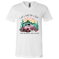 Western Sunset Cow I Got A Heart Like A Truck V-Neck T-Shirt