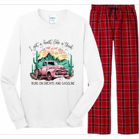 Western Sunset Cow I Got A Heart Like A Truck Long Sleeve Pajama Set