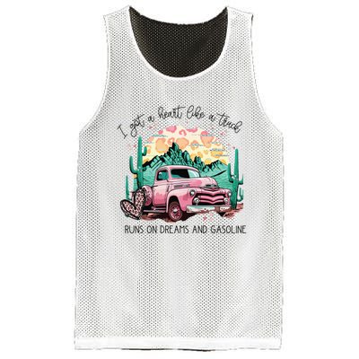 Western Sunset Cow I Got A Heart Like A Truck Mesh Reversible Basketball Jersey Tank